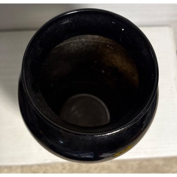 Vintage 1955 Christ Church Sarnia Black Glass Vase 7" Tall - Picture 4 of 9